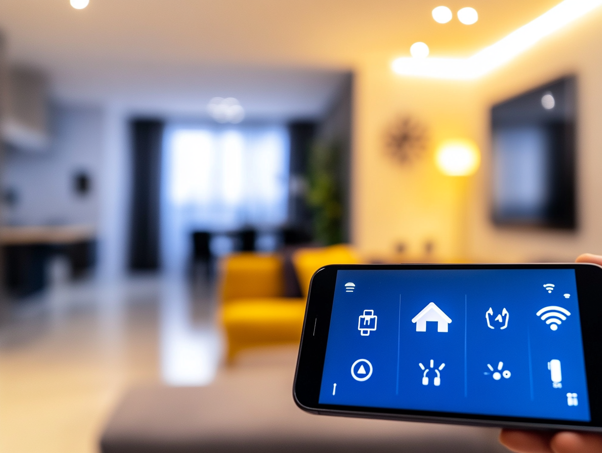 Smart home control panel on a mobile device